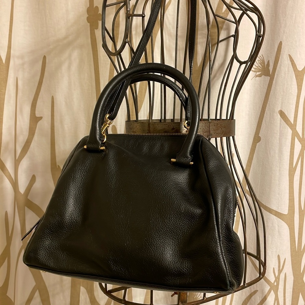 Banana Republic Black Pebbled Leather Satchel and Crossbody